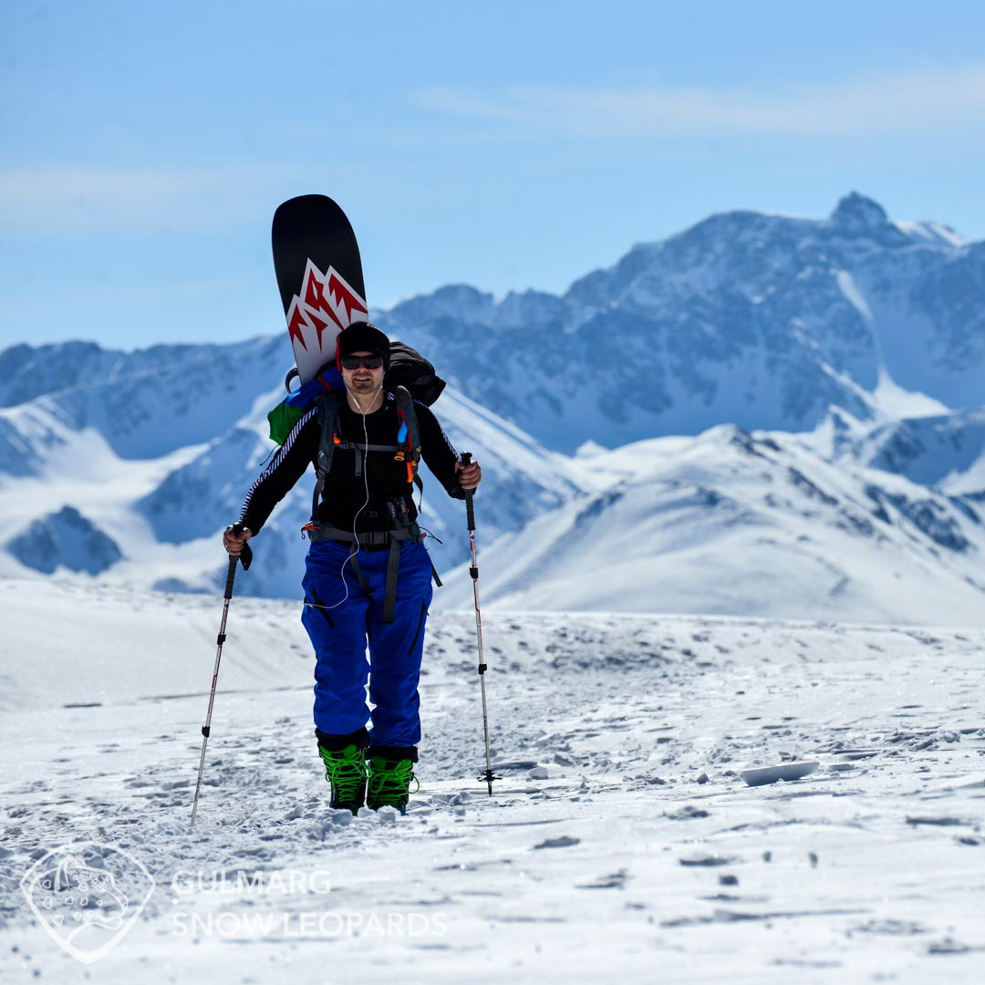 Leo hiking up Mt. Apharwat, Gulmarg